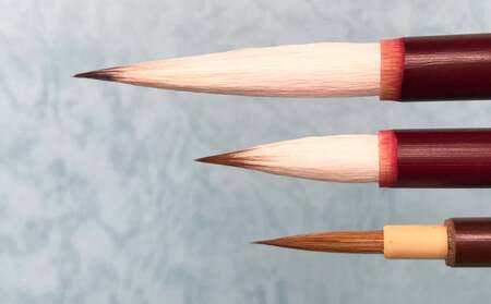 熊野筆 絵手紙用筆3本セット【筆 絵筆 画材 セット 水彩 絵てがみ 熊野筆 伝統工芸 職人技 高級筆 贈り物 ギフト】 29-15