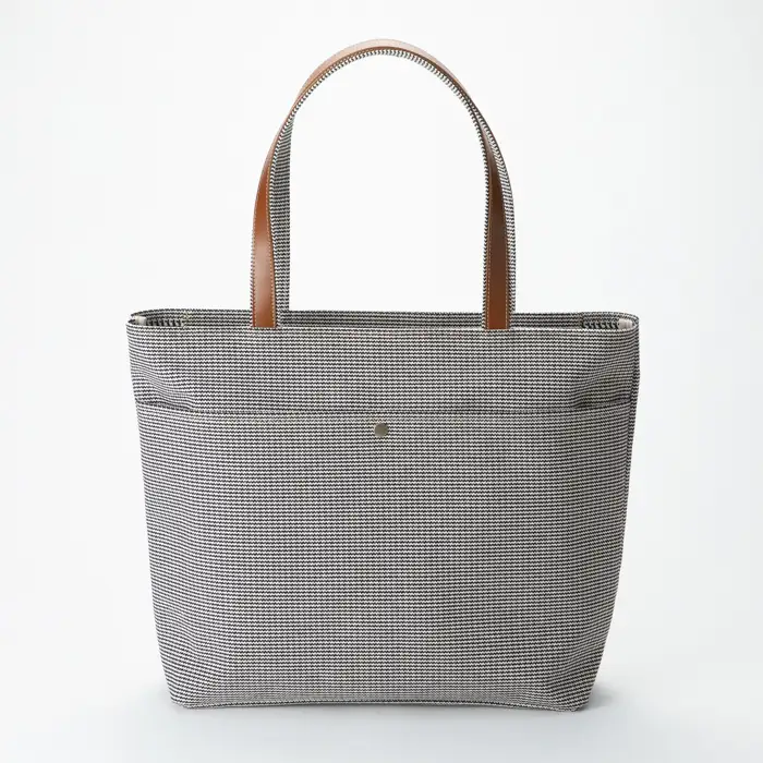 【J-251】ｋｉｉ工房　帆布かばん　ダブルハンドトート ＬＬサイズ 千鳥柄【高島屋選定品】