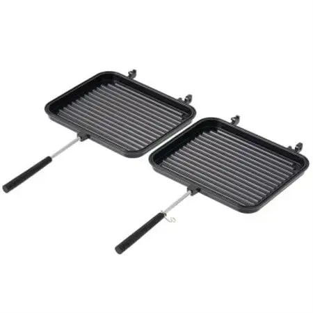LOGOS グリルサンドパン お肉やお魚を焼く他に、ホットサンドメーカーとしても! 81062246【1689539】