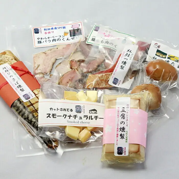 燻製屋チャコール 桜の舞燻製 詰め合わせ 7種(さば 鮭 ベーコン チーズ豆腐 チーズ 鶏もも肉 たまご)