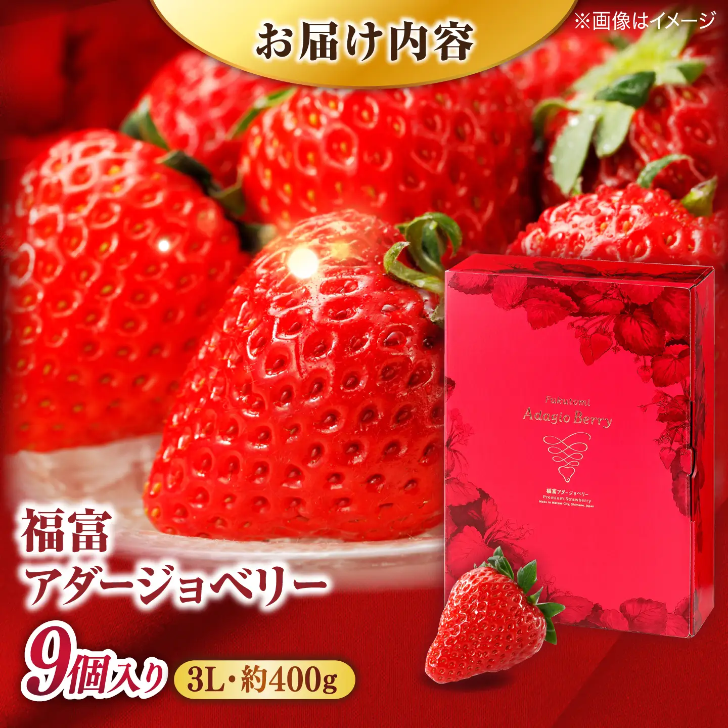 島根県産 いちご400g 苺[ALFI002] 3Lサイズ9個入り