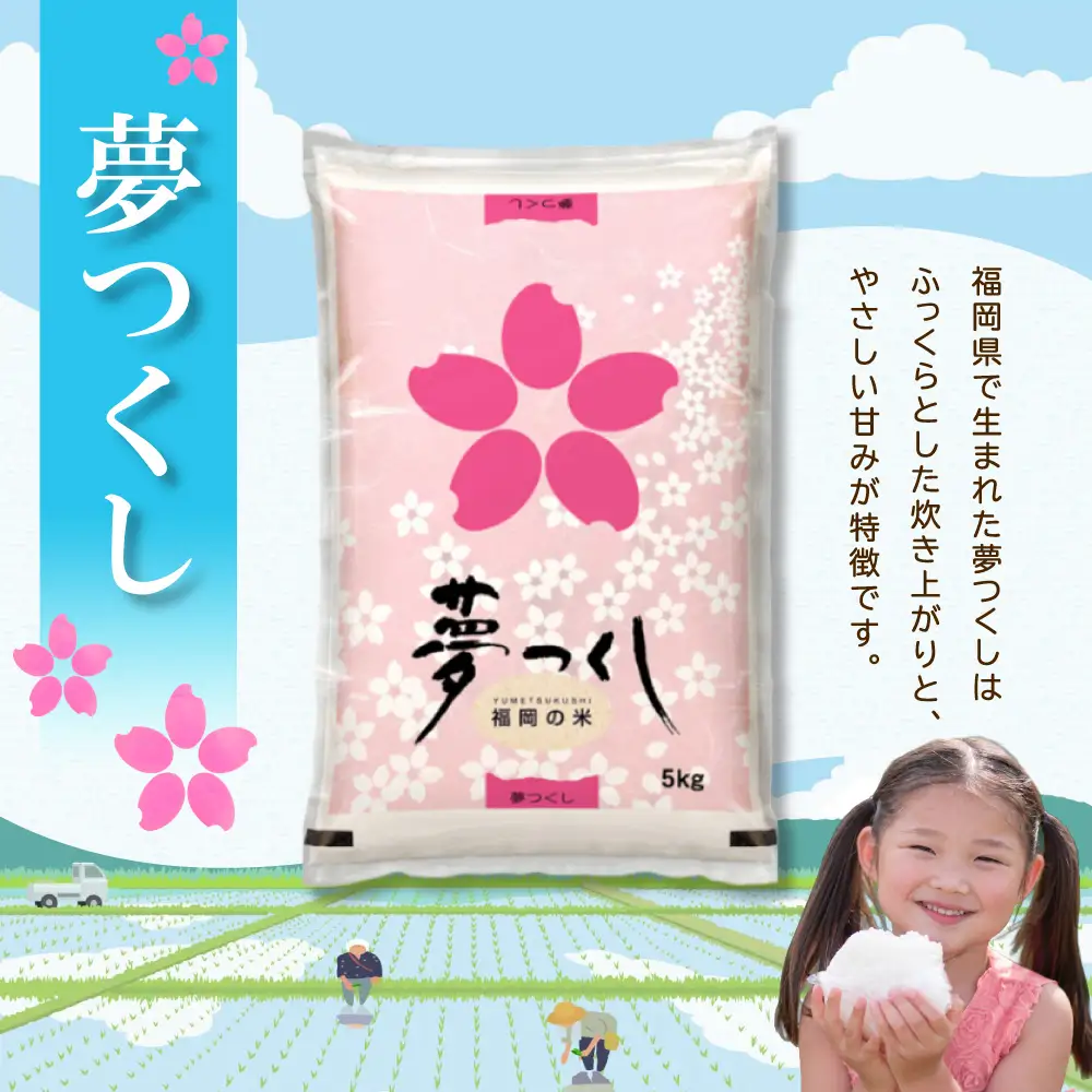 4J1 夢つくし(精米) 福岡県産ブランド米 5kg