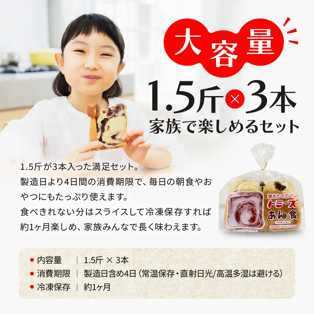 トミーズ あん食パンセット 1.5斤×3 パンパンパンパン