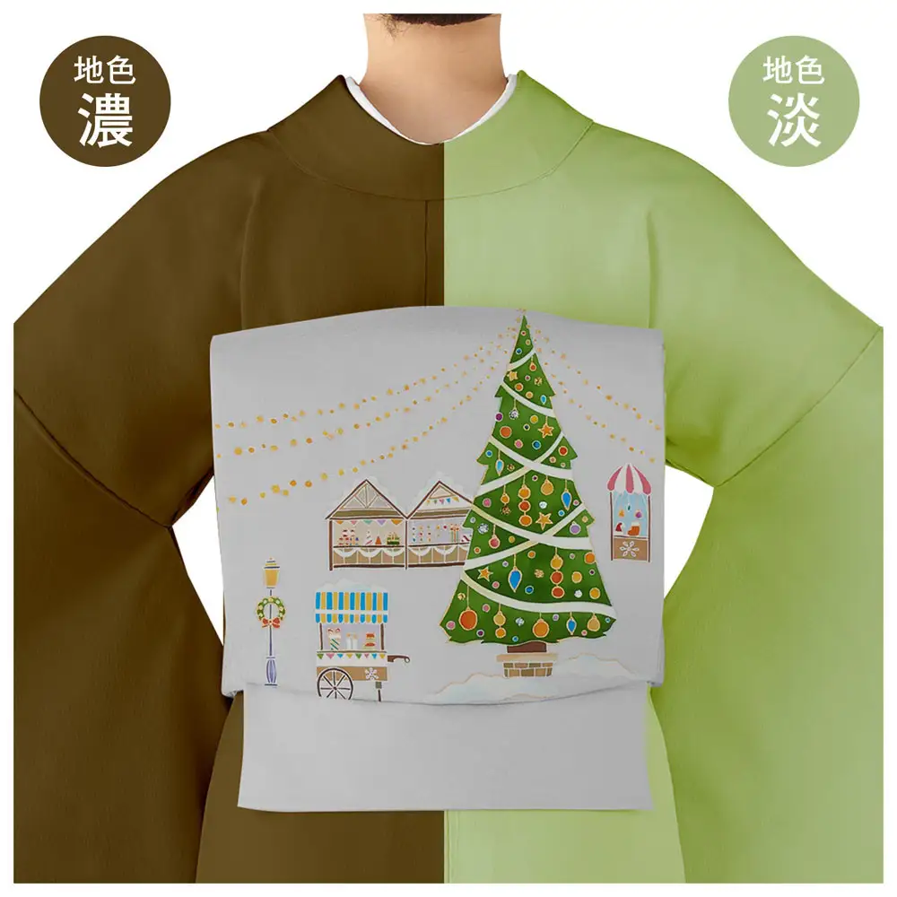 【和装振興応援プロジェクト】歳時記12月1「クリスマス・クリスマスマーケット」京手描友禅 染帯｜染帯 着物 織物 人気 おすすめ [ 手描友禅 帯 染匠 職人 歳時記 人気 おすすめ ギフト プレゼント お取り寄せ 通販 送料無料 ふるさと納税 ]