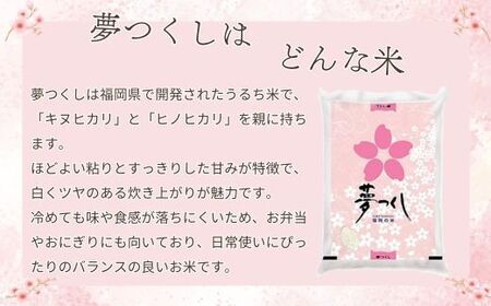 【3ヶ月連続定期便】数量限定 令和7年産 夢つくし 精米 10kg〔5kg×2袋〕×3ヶ月 [M936-1] ごはん コメ ご飯 精米 白米 ブランド米 