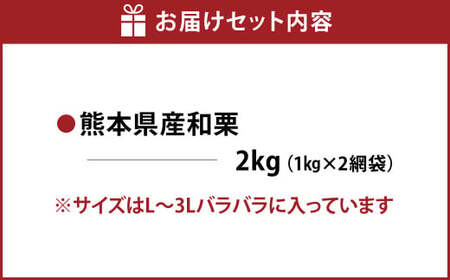 熊本県産 和栗 2kg 【2026年9月下旬発送開始】 クリ くり 栗 フルーツ くだもの 果物 国産