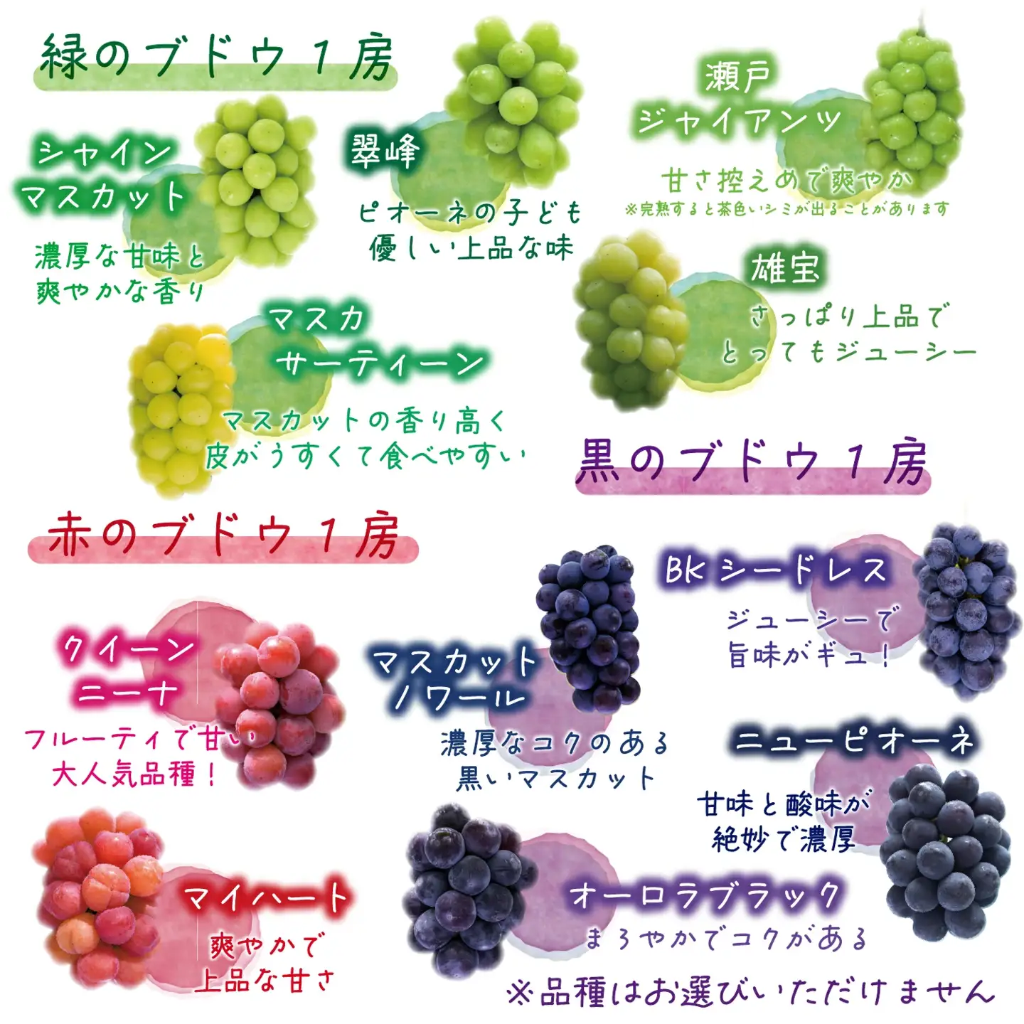 【2026年の先行予約】 花笑み農園 ぶどう『彩り３種セット』贈答用（1.8kg） 岡山 詰め合わせ 食べ比べ 真庭市 【hana084-01】