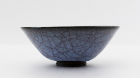 【氷裂貫入青瓷】抹茶茶碗 （小野寺裕司 作） 径15cm×高さ5.7cm