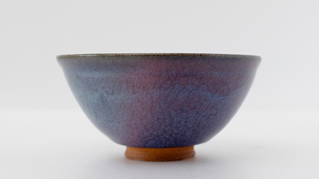 【燿彩窯変紫焔釉】抹茶茶碗 （小野寺裕司 作） 径14cm×高さ7cm
