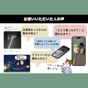 『ギラギラ・フォレストグリーン』犬用光るリード/特注高輝度反射材使用【小型犬用10キロまで】｜散歩 愛犬 夜散歩 阿見町 茨城県（40-35）
