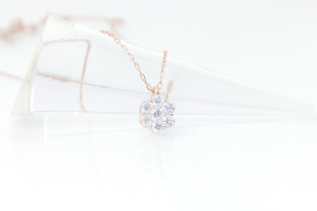 ダイヤモンド ネックレス フラワーL 0.6ct K18 ピンクゴールド  ジュエリー ダイヤ  18金 山梨 H-729 SWCI014-pg