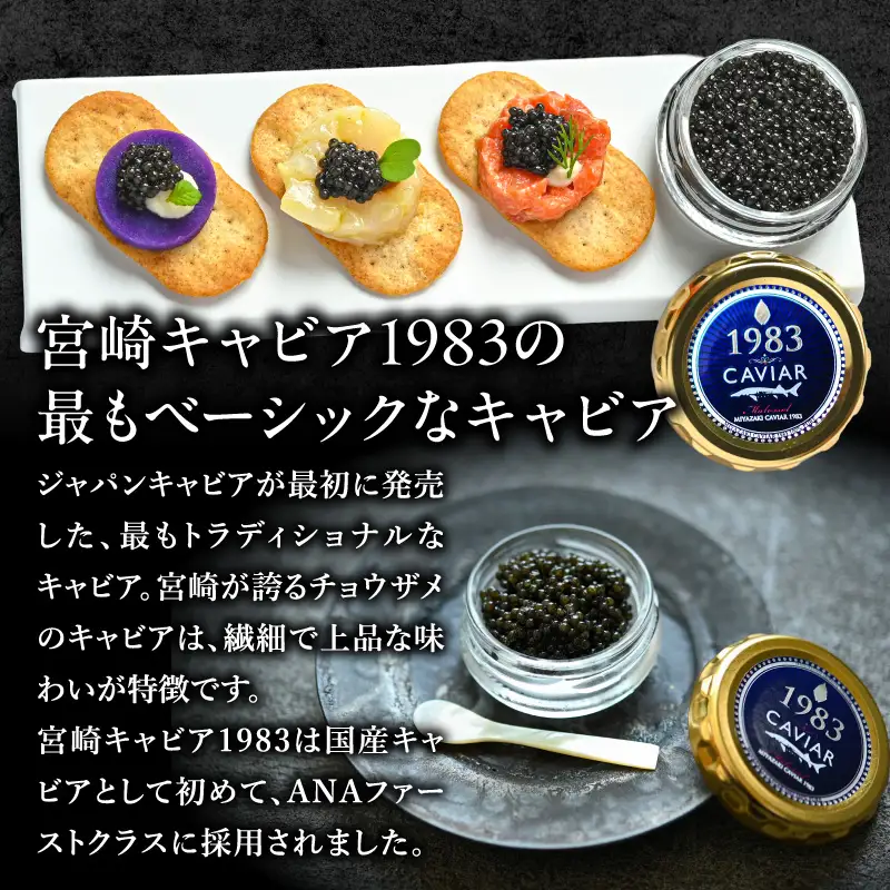 宮崎キャビア1983(12g)＆国産本からすみ(10g×1個)セット 宮崎キャビア1983 ジャパンキャビア トラディショナルキャビア G7サミット 国際線ファーストクラス 熟成キャビア 宮崎県産 チョウザメ 岩塩 本からすみ 国産 ぼら ボラ 真子 珍味