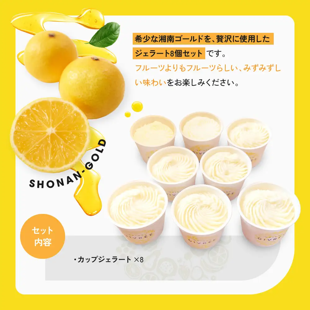 湘南ゴールドジェラート8個セット｜食品 スイーツ 人気 おすすめ シロップ デザート フルーツ 加工品 ギフト 詰め合わせ 送料無料 神奈川県 小田原市