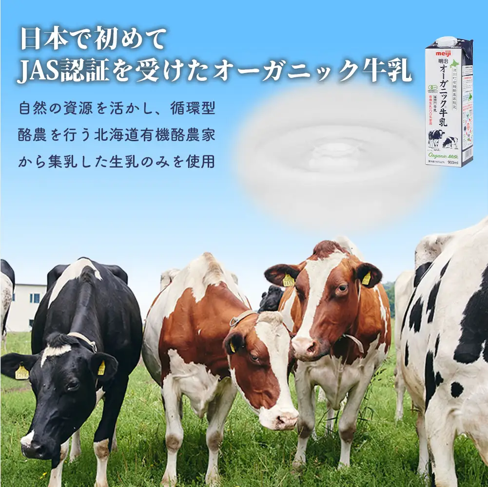 《配送地域限定》【定期便7回】明治オーガニック牛乳 900ml【4本】【73000901】