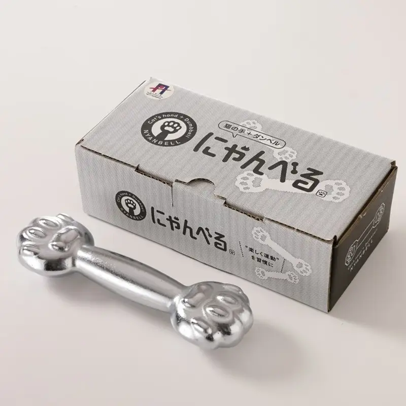 ダンベル にゃんべる（猫の手＋ダンベル）1kg メッキ 2本