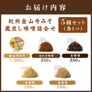 【1175-1】紀州名産 紀州金山寺みそ 蔵出し味噌詰合せ 2キロ程度
