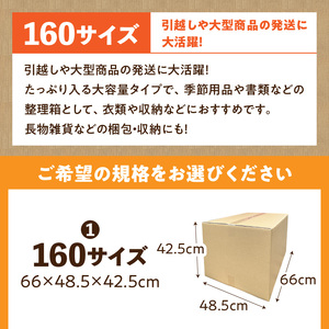梱包用段ボール 160サイズ 5枚  梱包用 段ボール セット 選べる サイズ 規格 段ボール箱 梱包 季節用品 書類 整理箱 衣類 収納 片付け 整理 DIY 工作 荷物 引っ越し 防災 備蓄 便利 フリマ 通販 配送 荷造り お取り寄せ 愛知県 小牧市 送料無料 [206A04]
