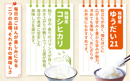 新米 2種食べ比べ 各2kg(計4kg)  / 米 ゆうだい こしひかり 米 阪口農園