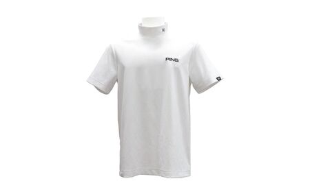 PING ストレッチダルブラ三角幾何学柄ジャカード 半袖ハイネックシャツ ゴルフウェア ピンGOLF 621-6267903【ホワイト/Lサイズ】｜石川県 小松市【テンポイント株式会社】