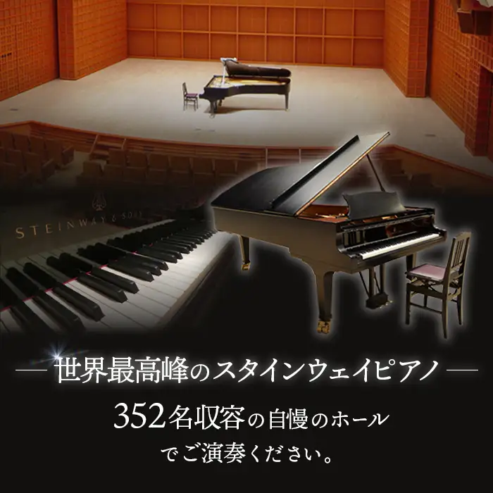 スタインウェイピアノ試弾券（120分）　※平日限定（午前９時～午後９時）【2100101】