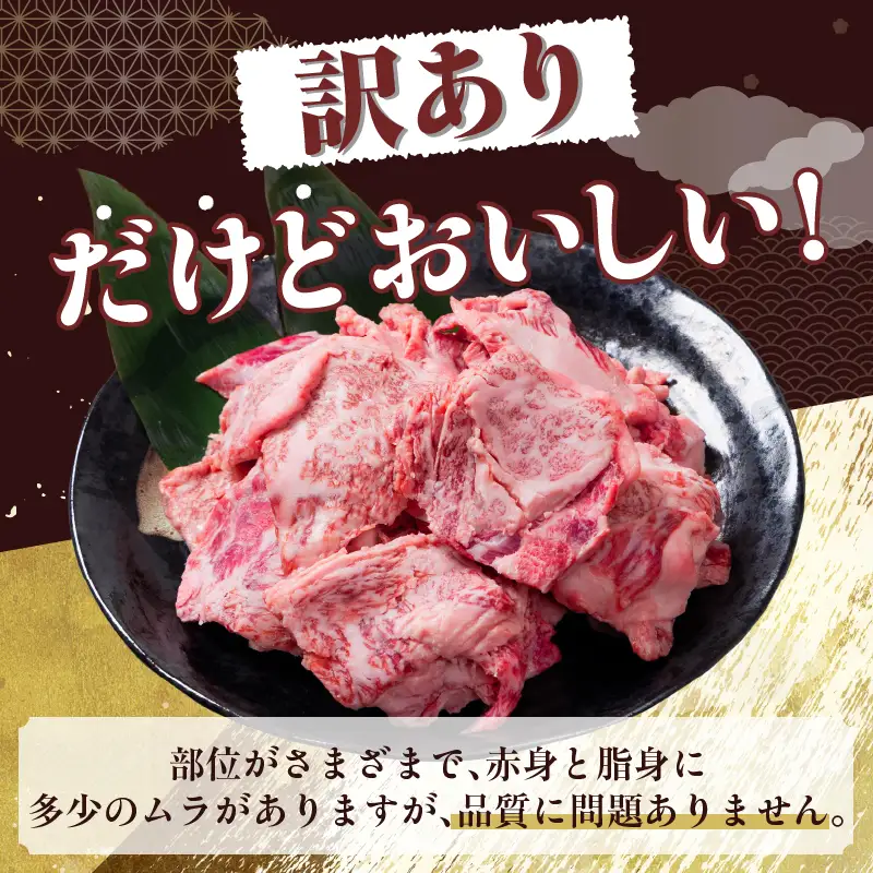 数量限定 訳あり 宮崎県産 黒毛和牛 焼肉用 切り落とし 計1kg_DA56-25