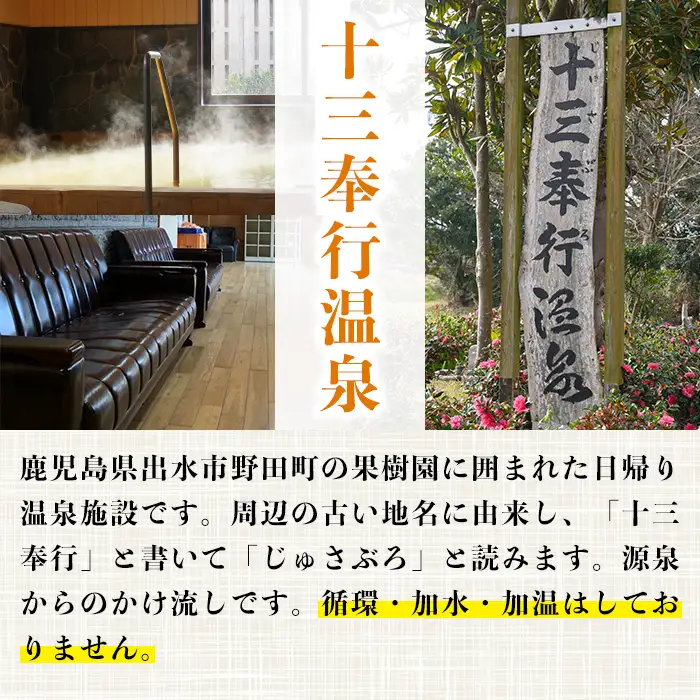 十三奉行(じゅさぶろ)温泉 入浴券 5回分 入浴チケット 【アーステクノ】 i1218-A