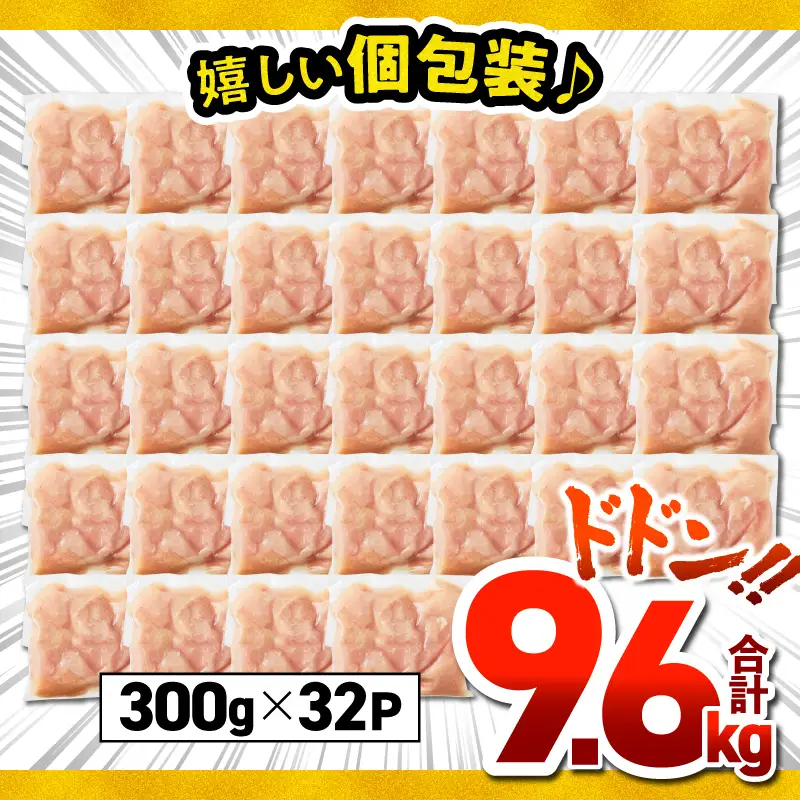 鹿児島県産 若鶏 ムネ 切身 9.6kg セット KN165-004-02 肉 鶏肉 冷凍