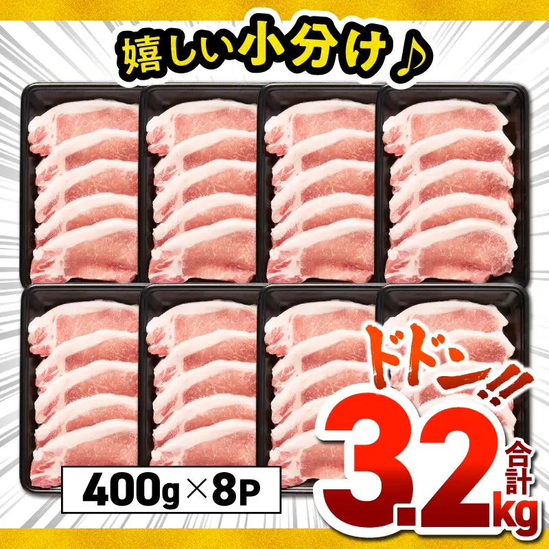 鹿児島県産 豚肉 ロース カツ用 3.2kg セット KN165-009 肉 冷凍