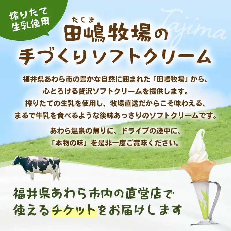 田嶋牧場のソフトクリーム屋 ソフトクリーム 引換券 12枚 ソフトクリームフレッシュみるく味ふつうサイズ(コーンまたはカップ) 引換券 デザート スイーツ 旅行 アイス アイスクリーム 手作り [aw109-a003]