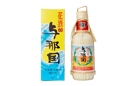 琉球泡盛 花酒 与那国 60度 ≪360ml×1本≫（クバ巻）E0027｜沖縄県 与那国町 泡盛 お酒 酒 崎元酒造所