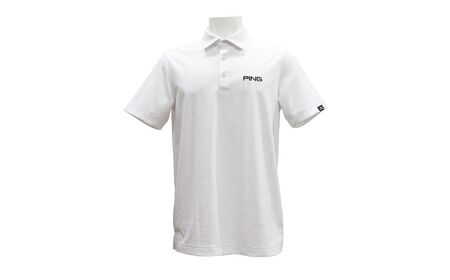 PING ストレッチダルブラ三角幾何学柄ジャカード 半袖ポロシャツ ゴルフウェア ピンGOLF 621-6260903【ホワイト/Lサイズ】｜石川県 小松市【テンポイント株式会社】