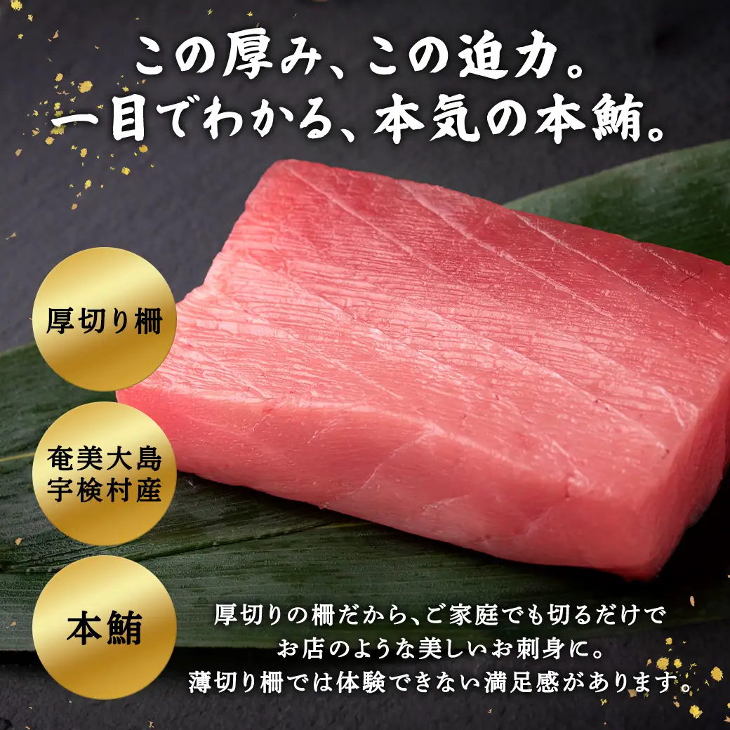 奄美大島 伝統鮪 厚切り 中トロ（2柵 各250g）セット 柵 冷凍 鮪 まぐろ 海鮮 刺し身 お刺身 さしみ 生食用 中トロ 鹿児島県 奄美大島 宇検村