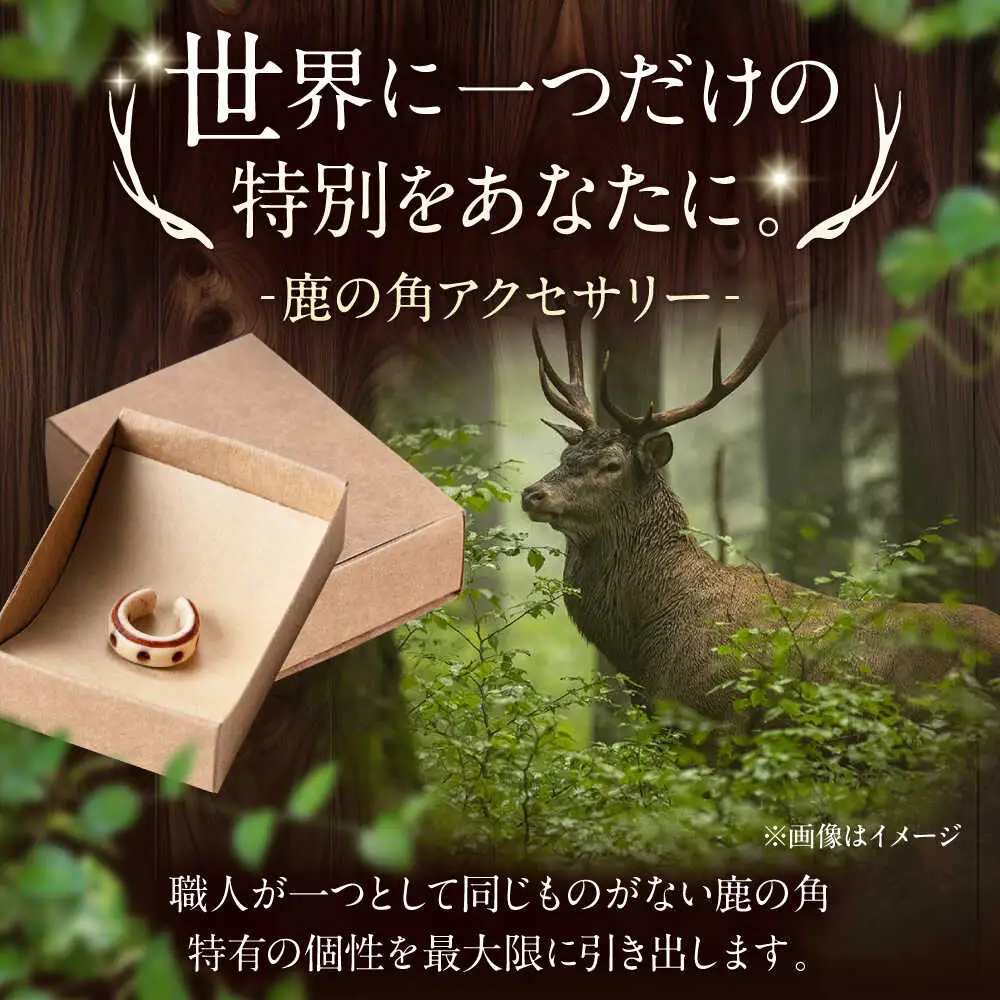 北の職人技 鹿の角 イヤーカフ（ドット）アクセサリー 手作り [AJAO122]