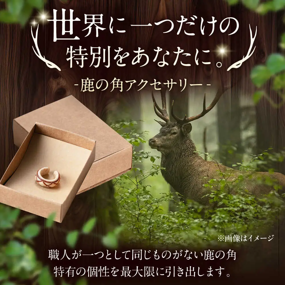 北の職人技 鹿の角 イヤーカフ（アーガイル）アクセサリー 手作り [AJAO123]
