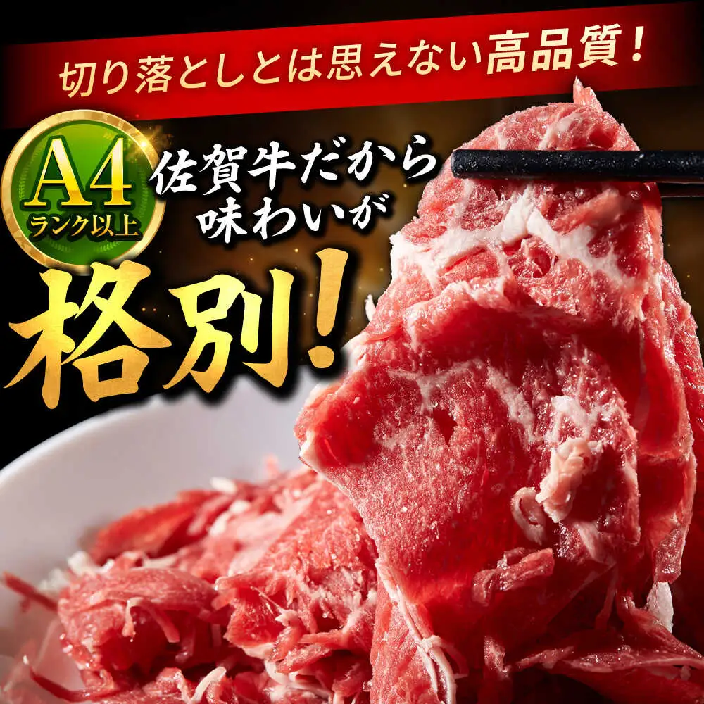 佐賀牛 切り落とし 400g × 2パック 計 800g 牛肉 肉 小分け 吉野ヶ里町/上場食肉[FDQ009]