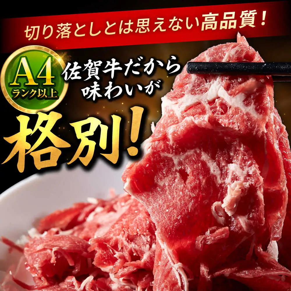 佐賀牛 切り落とし 400g × 4パック 計 1.6kg 牛肉 肉 小分け 吉野ヶ里町/上場食肉[FDQ010]