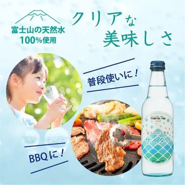 【5ヵ月定期便】富士山の天然水サイダー（340ml瓶×20本） ＜毎月お届けコース＞