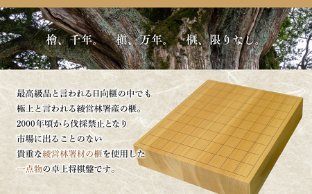 榧の卓上将棋盤 2寸2枚接（駒台付）【熊須碁盤店】_A0114-1642