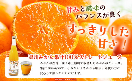 ＜柑橘100％ジュース （温州みかん6本）＞ 温州みかん ストレートジュース 果汁100％ ミカン 蜜柑 果物 柑橘 かじわらFARM 愛媛県 西予市【常温】『1か月以内に順次出荷予定』 MKF0001