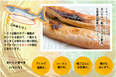 北海道日高産「チェリーサーモン」ハラス(計1kg)[01-1541]
