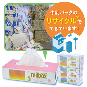0008-107-01 マスコー製紙 ミルボックス ティッシュペーパー 180組×5箱×6パック (30箱)