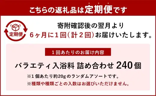 【 6ヶ月毎2回定期便 】 バラエティ入浴料 詰め合わせ 日本製 【 240個 】 入浴剤 詰め合わせ お風呂 おふろ セット 定期便 ギフト