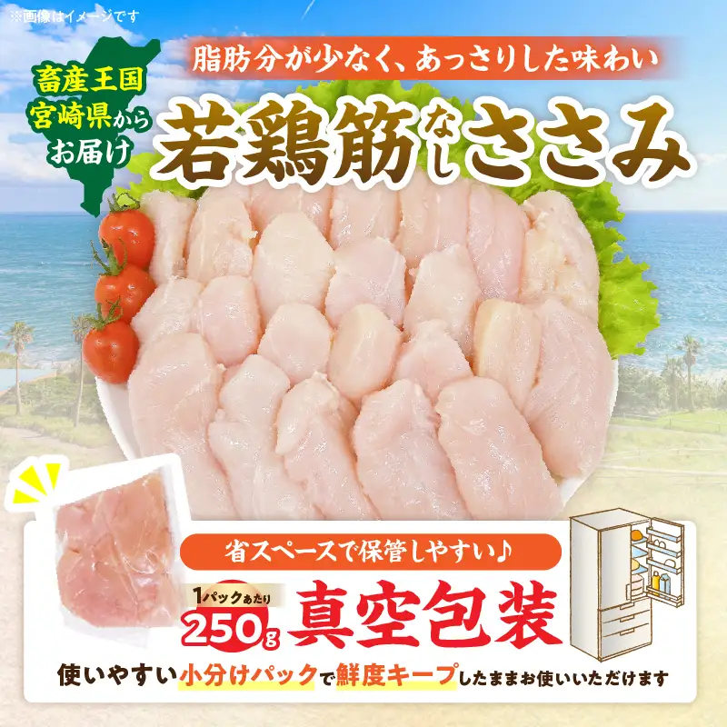 若鶏 筋なし ささみ 計2.5kg 鶏肉_C131-24