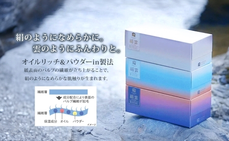 保湿ティッシュ絹雲ボックスティッシュ河野製紙保湿ティッシュ【130組×15箱】