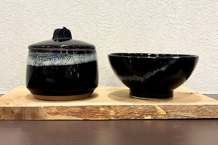 茶碗 津軽焼 茶碗と筋子入れセット（各1個）工芸品 青森県弘前市 草邑