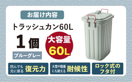 ペールカンのふた付きゴミ箱 60L ブルーグレー 1個 / ダストボックス ゴミ箱 ごみ箱 / 恵那市 / 東谷株式会社 明智流通センター[AUAD135]
