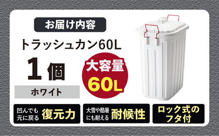 ペールカンのふた付きゴミ箱 60L ホワイト 1個 / ダストボックス ゴミ箱 ごみ箱 / 恵那市 / 東谷株式会社 明智流通センター[AUAD138]