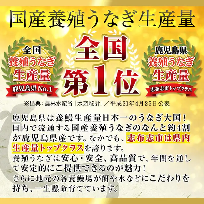 大楠＜中＞ うなぎ 蒲焼 4尾 セット 計520g(130g×4) b5-171