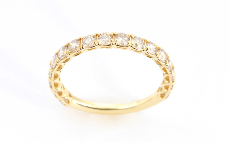 K18YG　天然ダイヤモンド　リング　1.0ct【R17777B】（サイズ：9号～18号）
