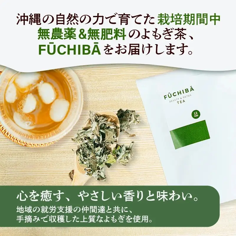 【ポストイン配送】 沖縄県八重瀬町産 よもぎ茶 30包入 「FUCHIBA（フーチバー）」 ノンカフェイン 手摘み 栽培期間中無農薬 無肥料 / 布都天堂